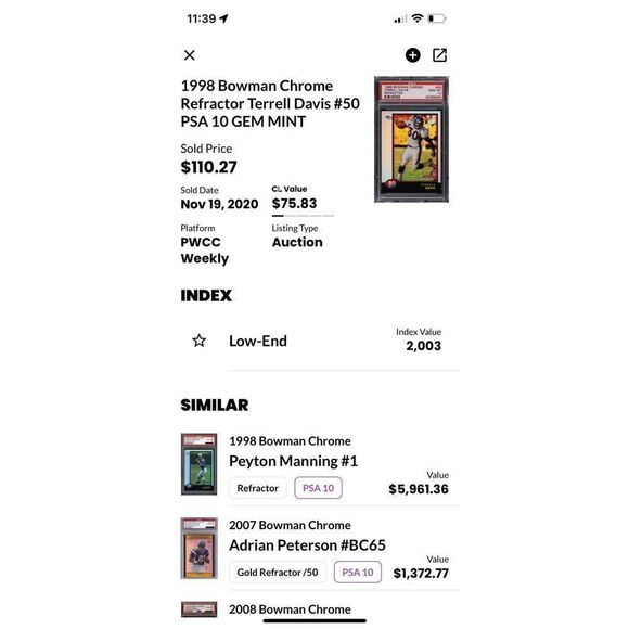 Terrell Davis 1998 bowman chrome #50 mint condition - Picture 6 of 6